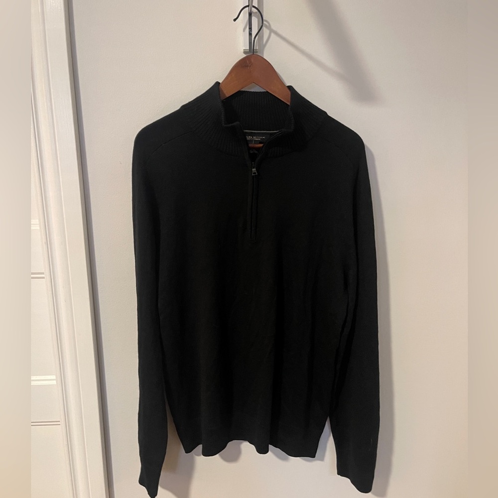 Silk & cashmere men’s half zip sweater